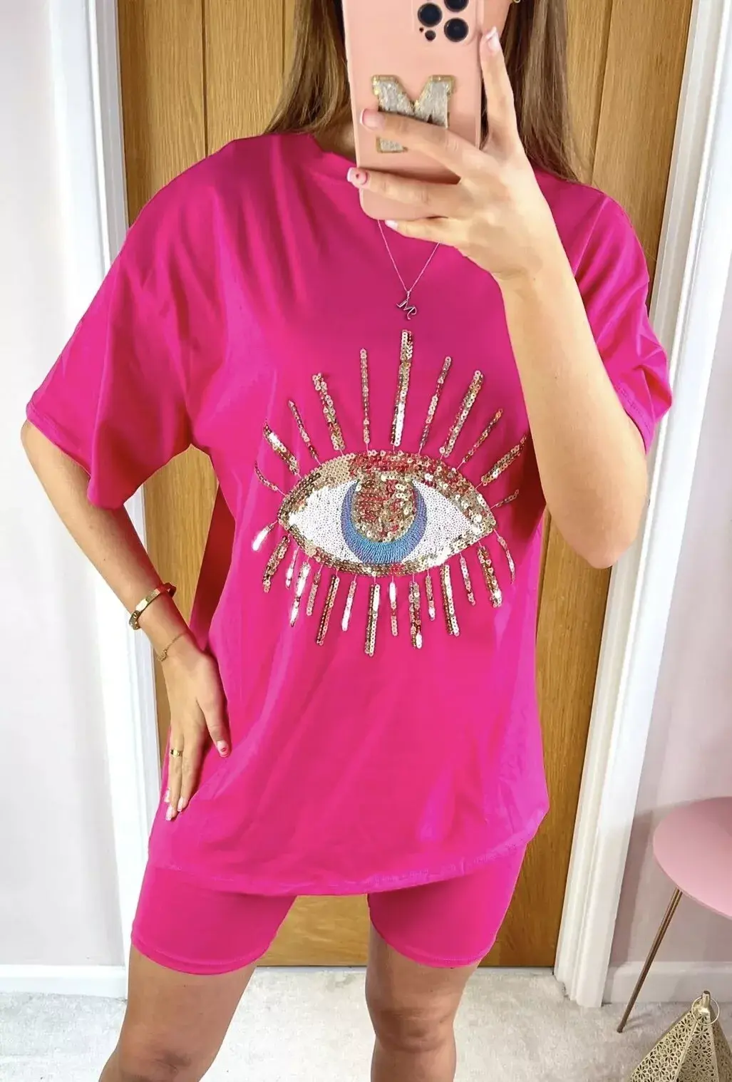 Oversized Cycle Short Sets - Sequin Eye