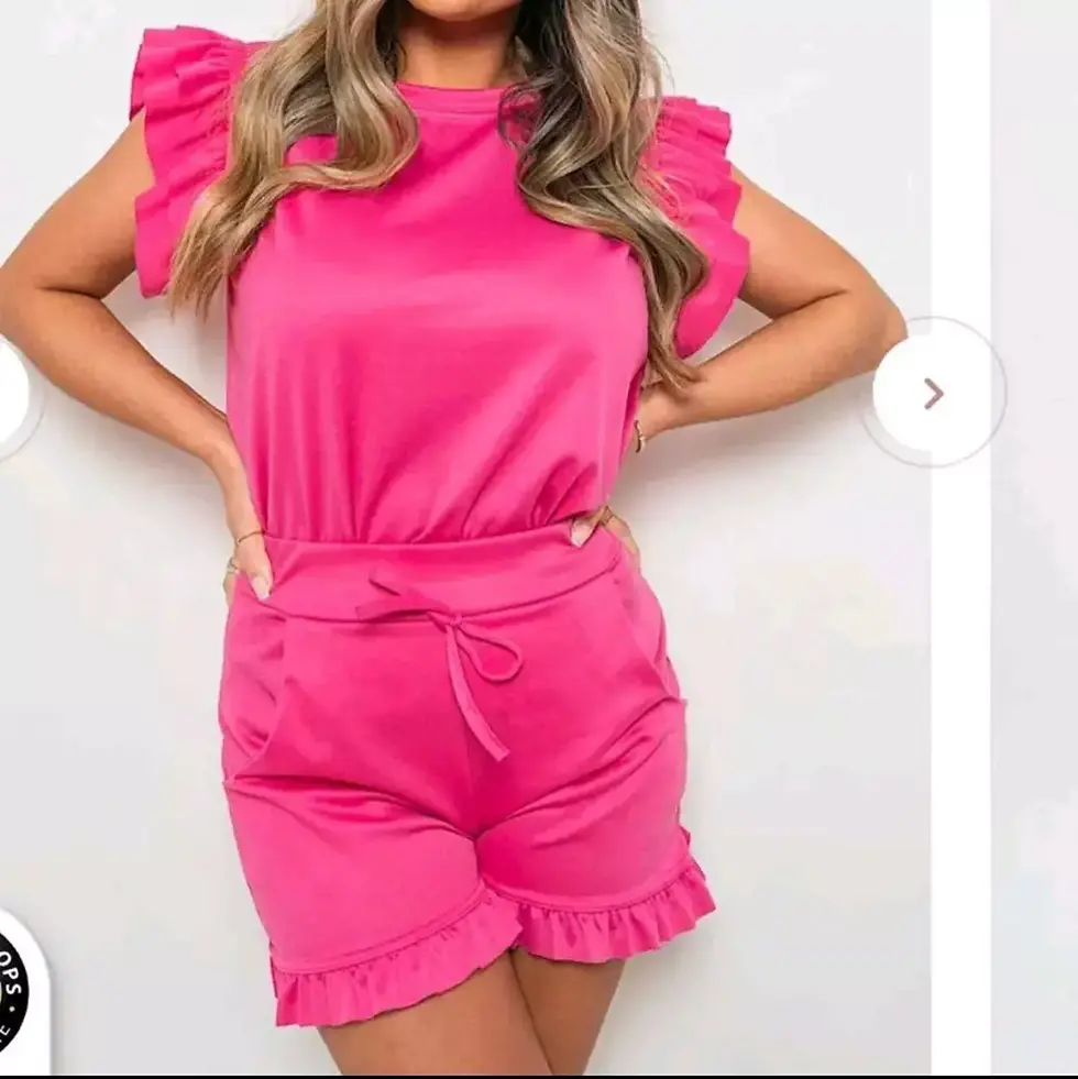 Thumbnail: Frill Peplum Sleeve Co ord Sets