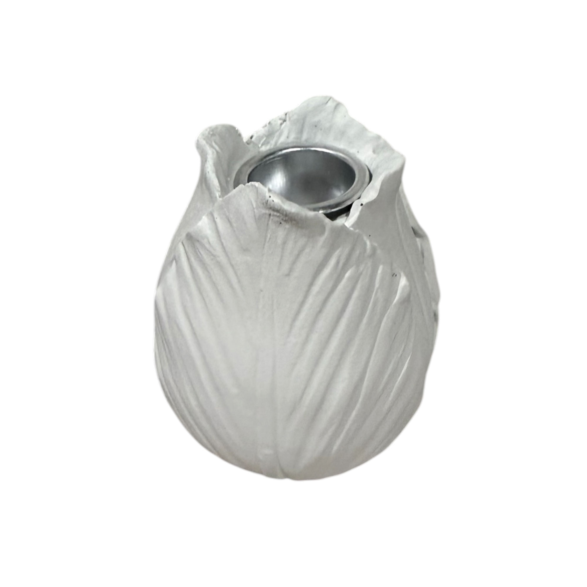 White Tulip Taper Holder