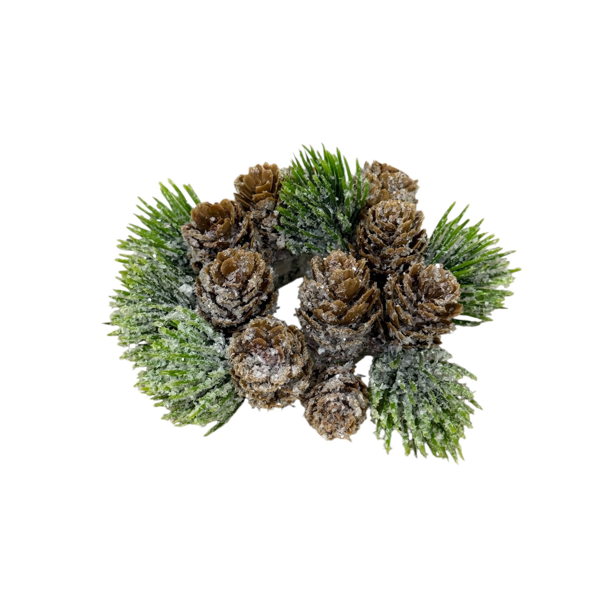 1" Glittery Pinecone Cluster Candle Ring