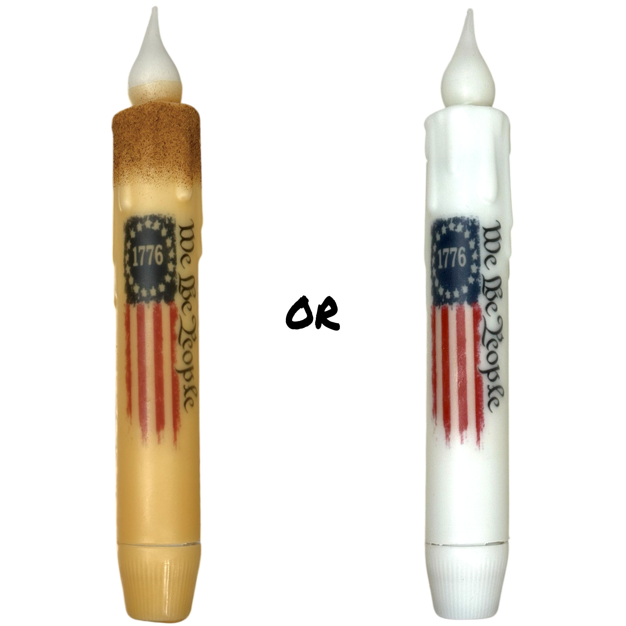 7" 1176 Flag Battery Operated LED Timer Taper Candle