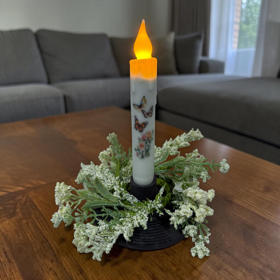 Thumbnail: 2" Cream Flower Candle Ring Wreath