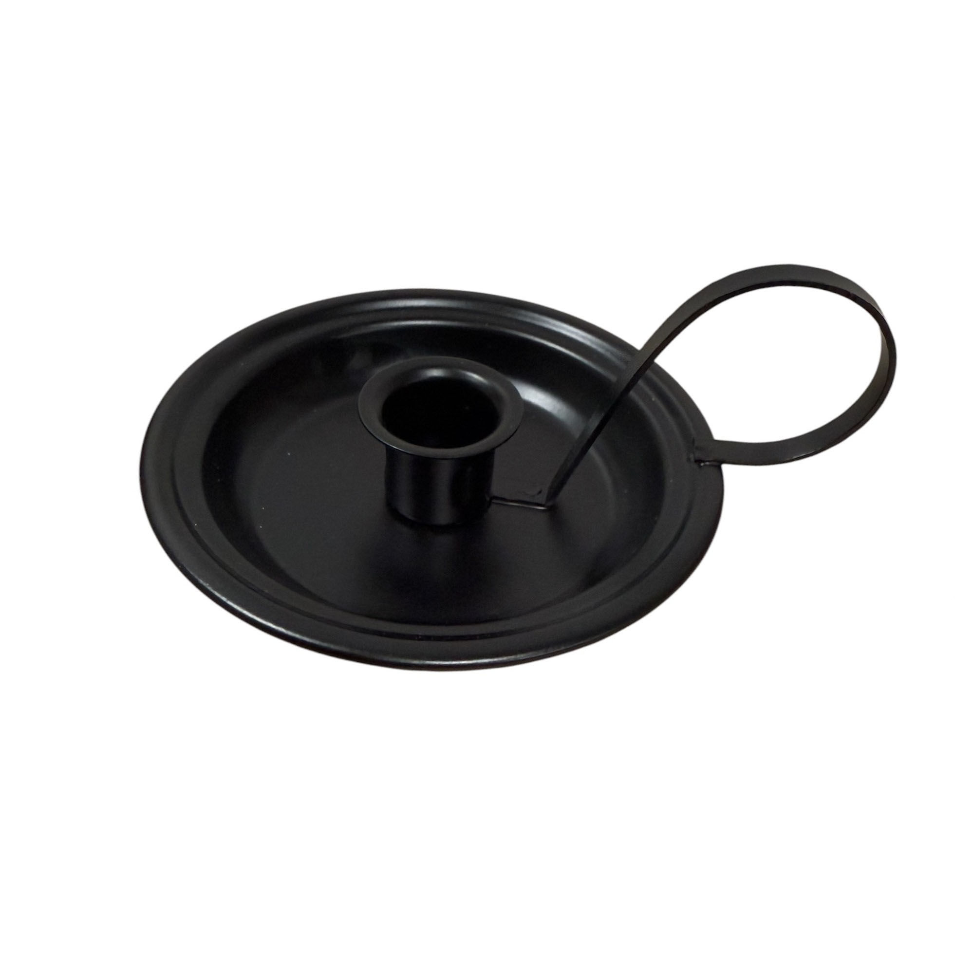 Black Chamberstick Taper Candle Holder