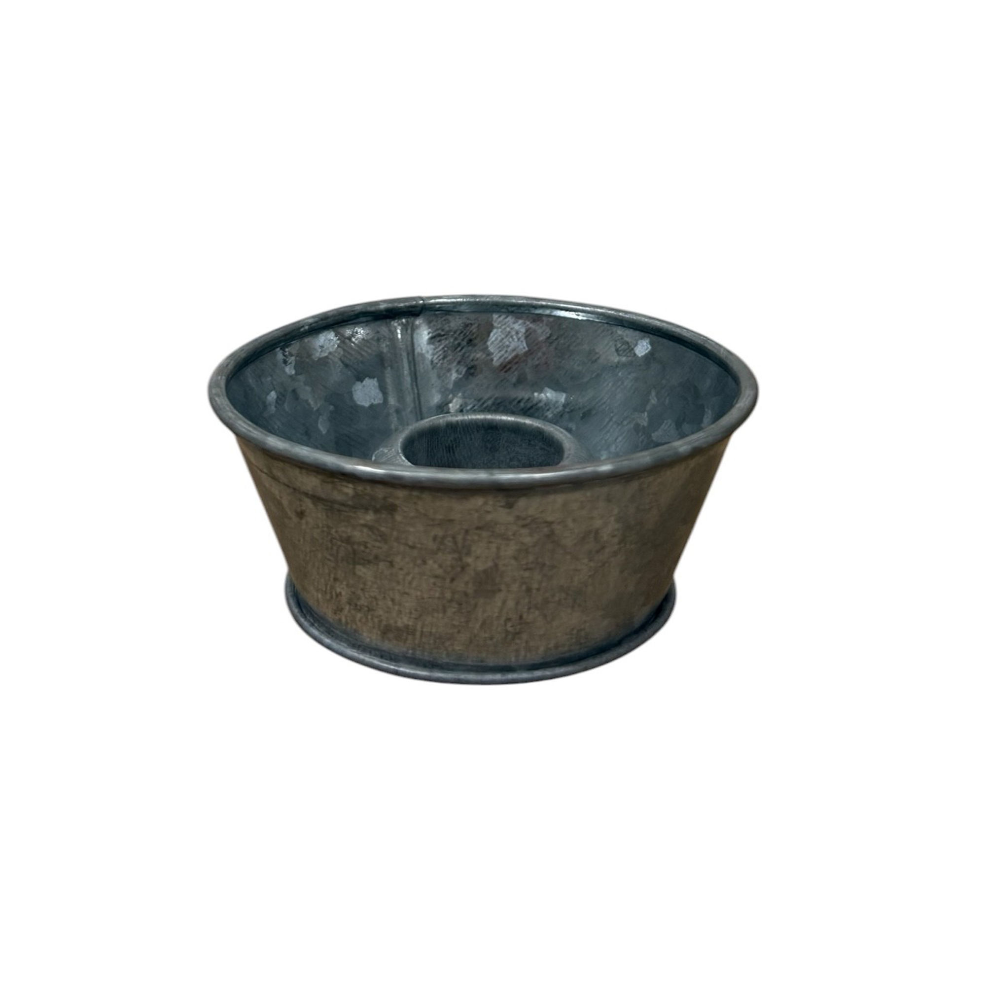 Galvanized Metal Taper Candle Cup Holder
