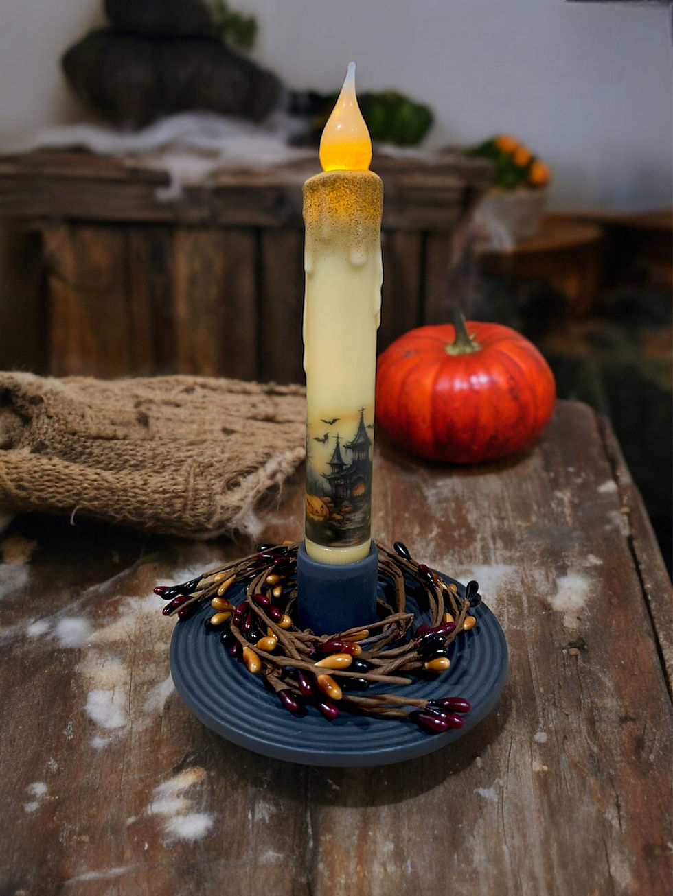 Thumbnail: 7" Halloween Night Battery Operated LED Timer Taper Candle