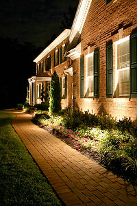 Front of home entrance
Outdoor lighting
LED Lights 
Lit up walkway entering home 