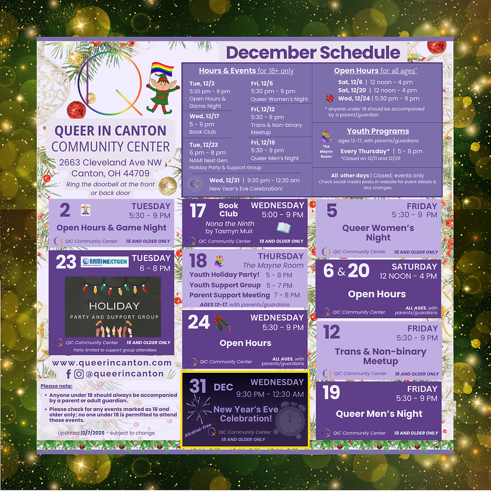 December 2025 Schedule