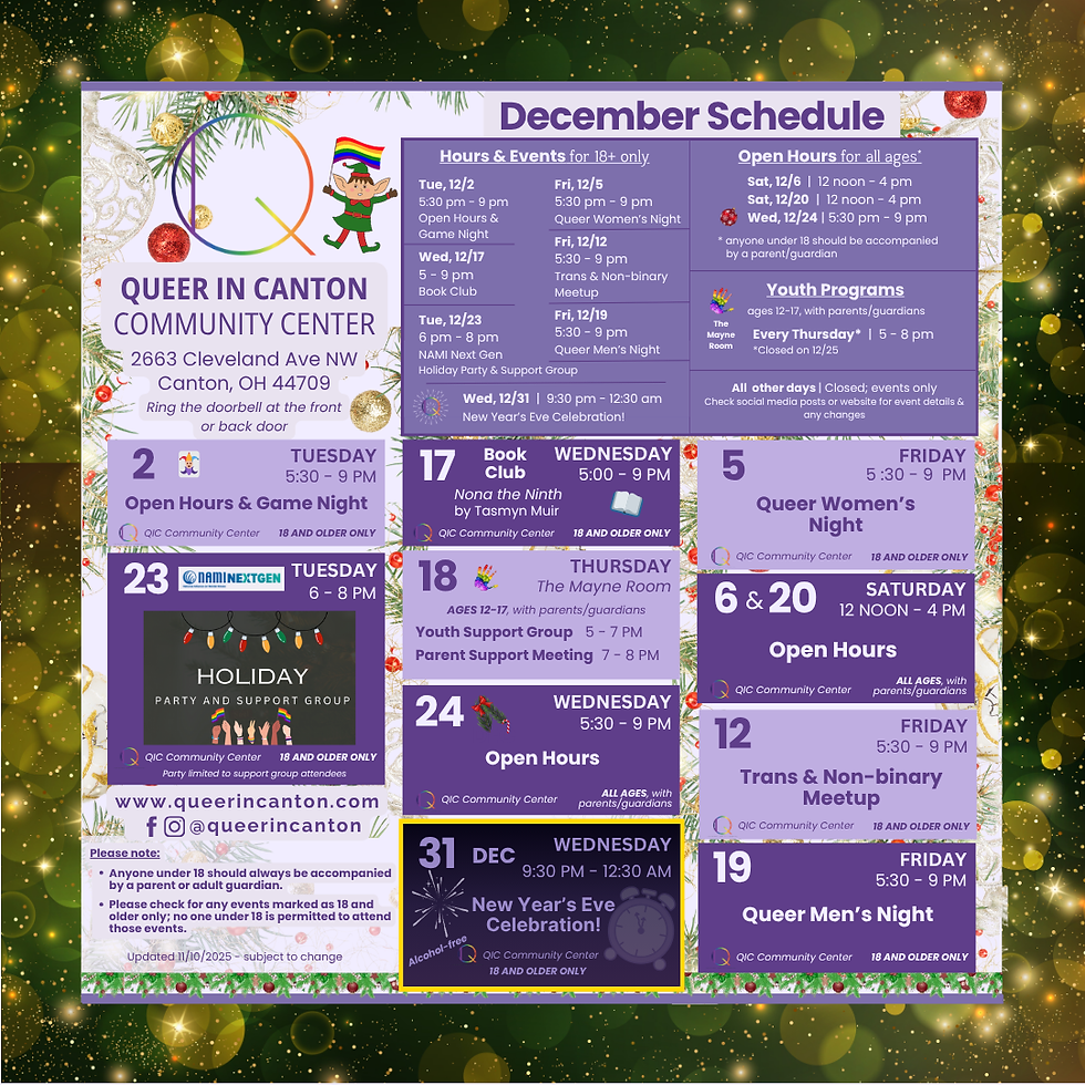 December 2025 Schedule