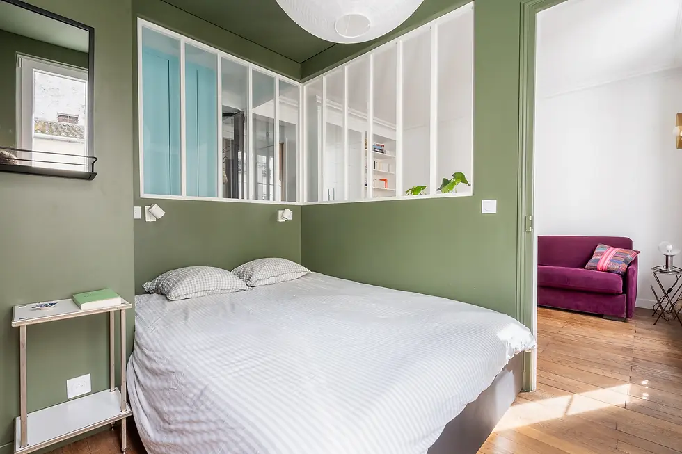chambre T2 petit espace appartement 30 m2 optimisé et aménagé par architecte d'intérieur