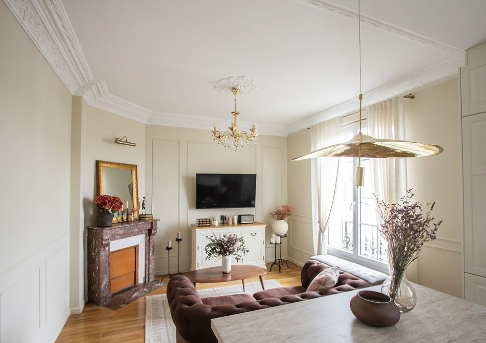 inspiration salon et cuisine ouverte retro moulure architecte d'intérieur style cottage anglais