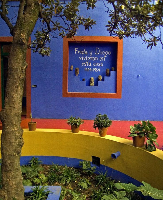 détail de la maison atelier d'artiste de Diego Rivera et Frida Kahlo à Mexico