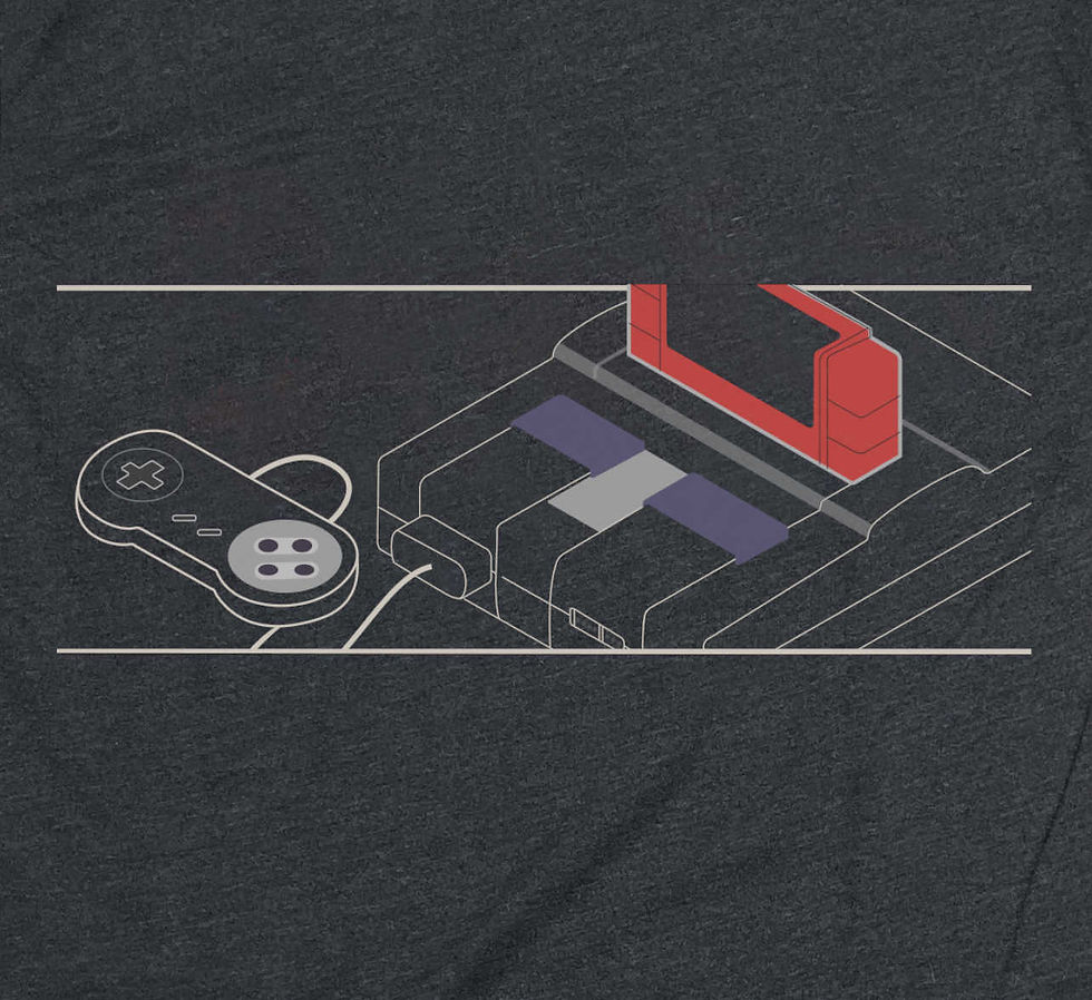 Thumbnail: Console Inspired Unisex Tshirt - SNES Technical Drawing