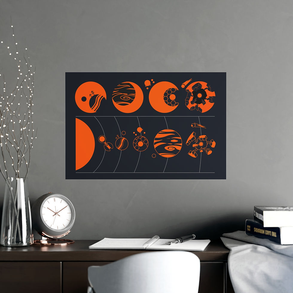 Thumbnail: Outer Wilds Inspired Matte Print - Solar System and Planet Eclipse