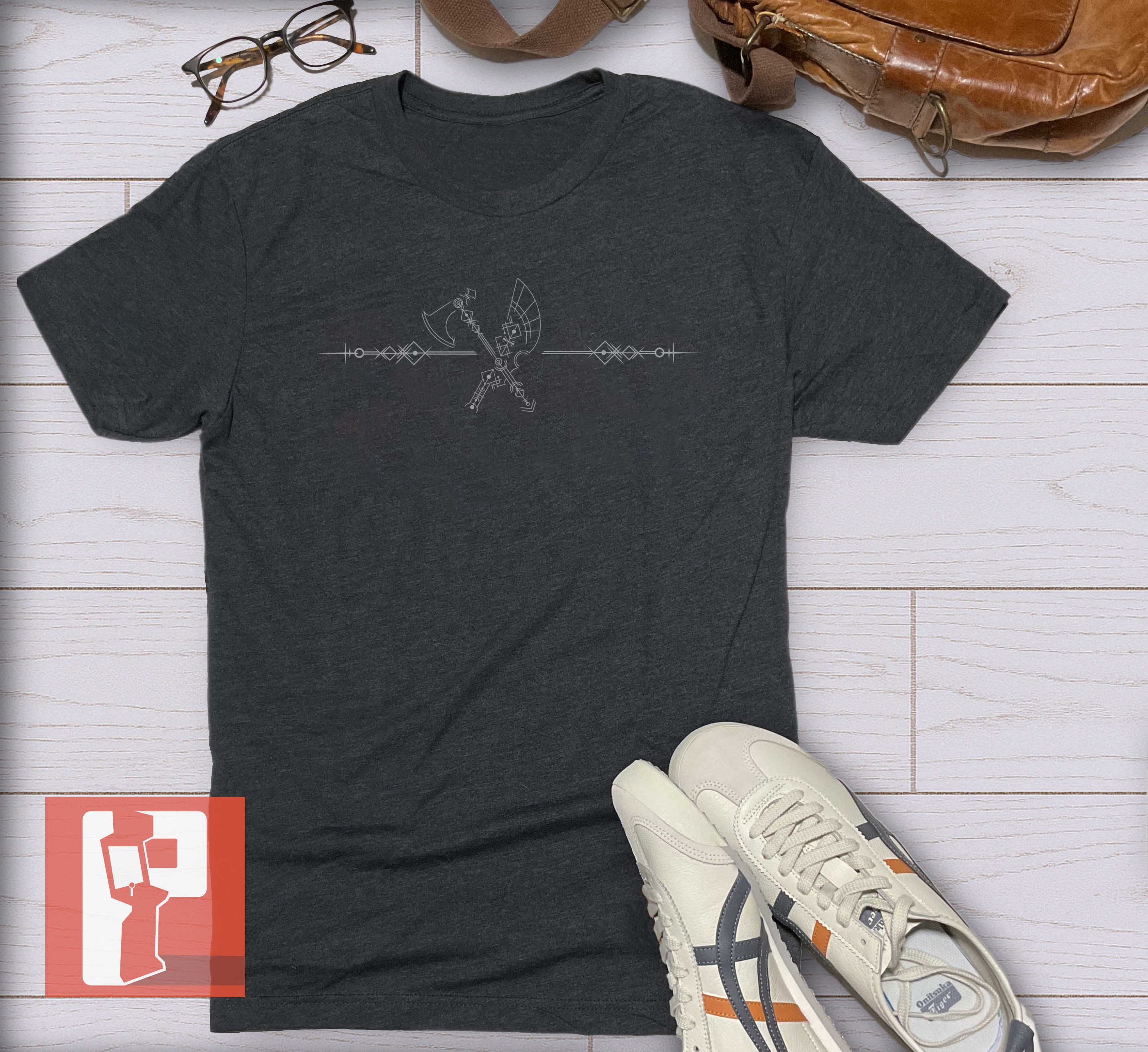 God of War Inspired Tshirt - Nordic Runes Line Art