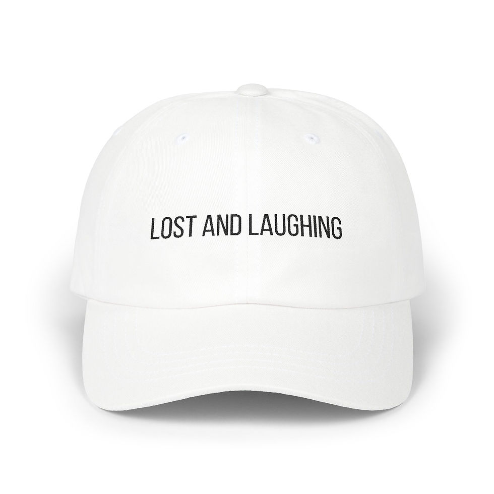 Humorous Dad Cap - "Lost and Laughing" Font Style 1