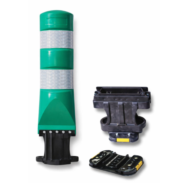 Hito LEITBOY H-65 abatible con base y bandas reflectantes H.I. Nivel II