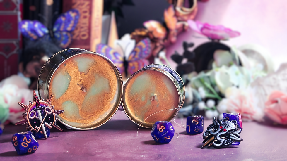 Miniature : Bougies parfumées Féerie Sauvage, inspirée par Donjons et Dragons, cire marbrée et pailletée