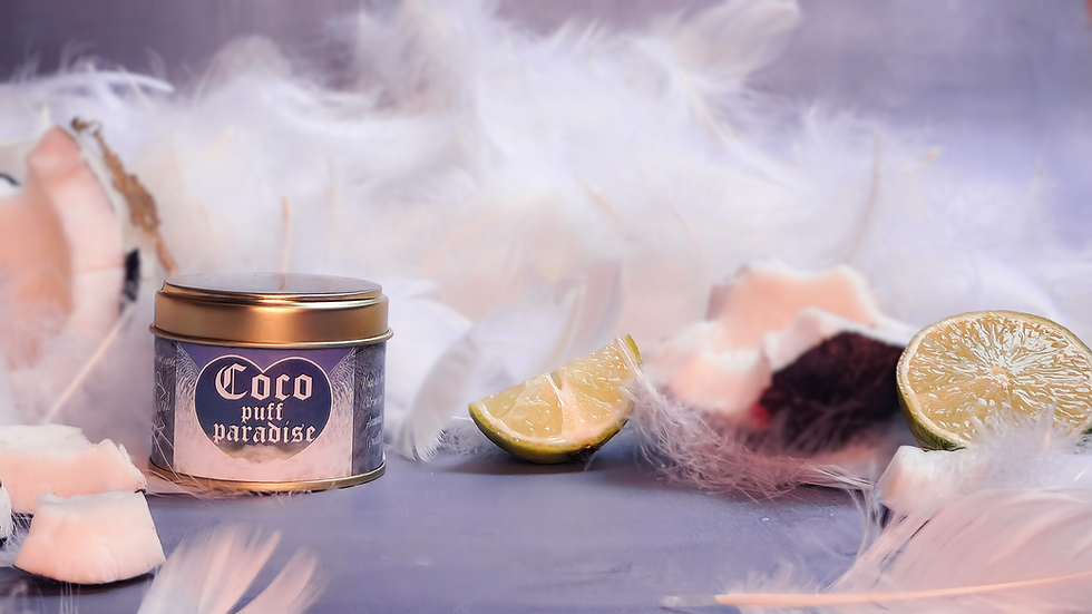 Miniature : bougie parfumée Coco Puff Paradise inspirée par Lana Del Rey pots en métal doré