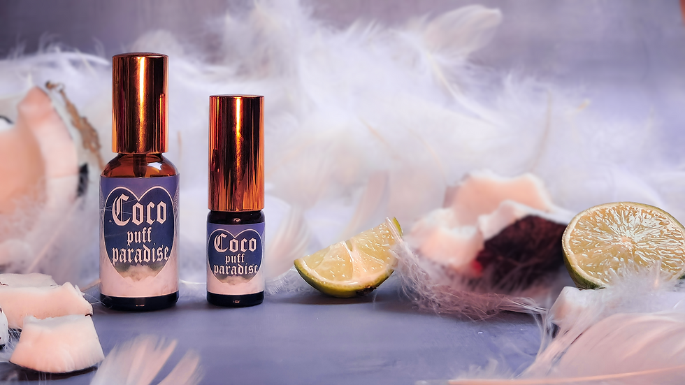 Miniature : brume parfumée Coco Puff Paradise inspirée par Lana Del Rey verre brun et spray doré