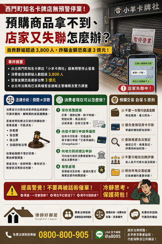 西門町知名卡牌店爆停業！疑涉金額高達3億元！預購商品拿不到、店家又失聯，消費者如何追回款項？