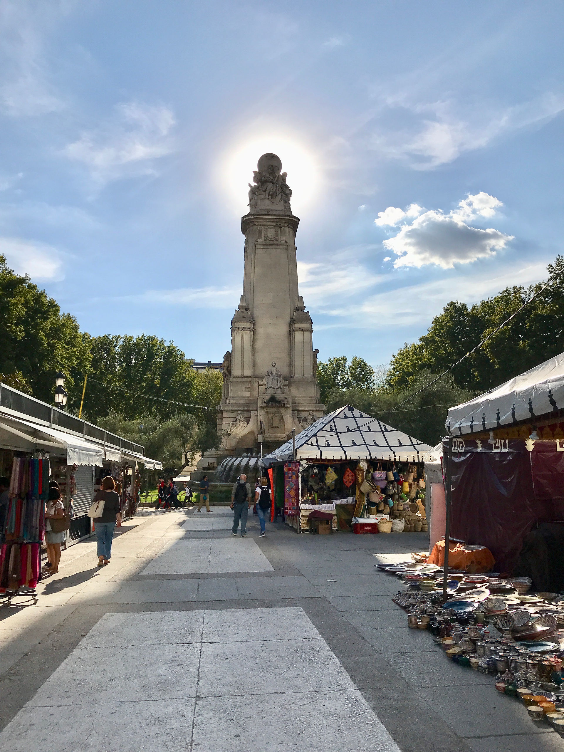 Outdoor vendors in many locations.
