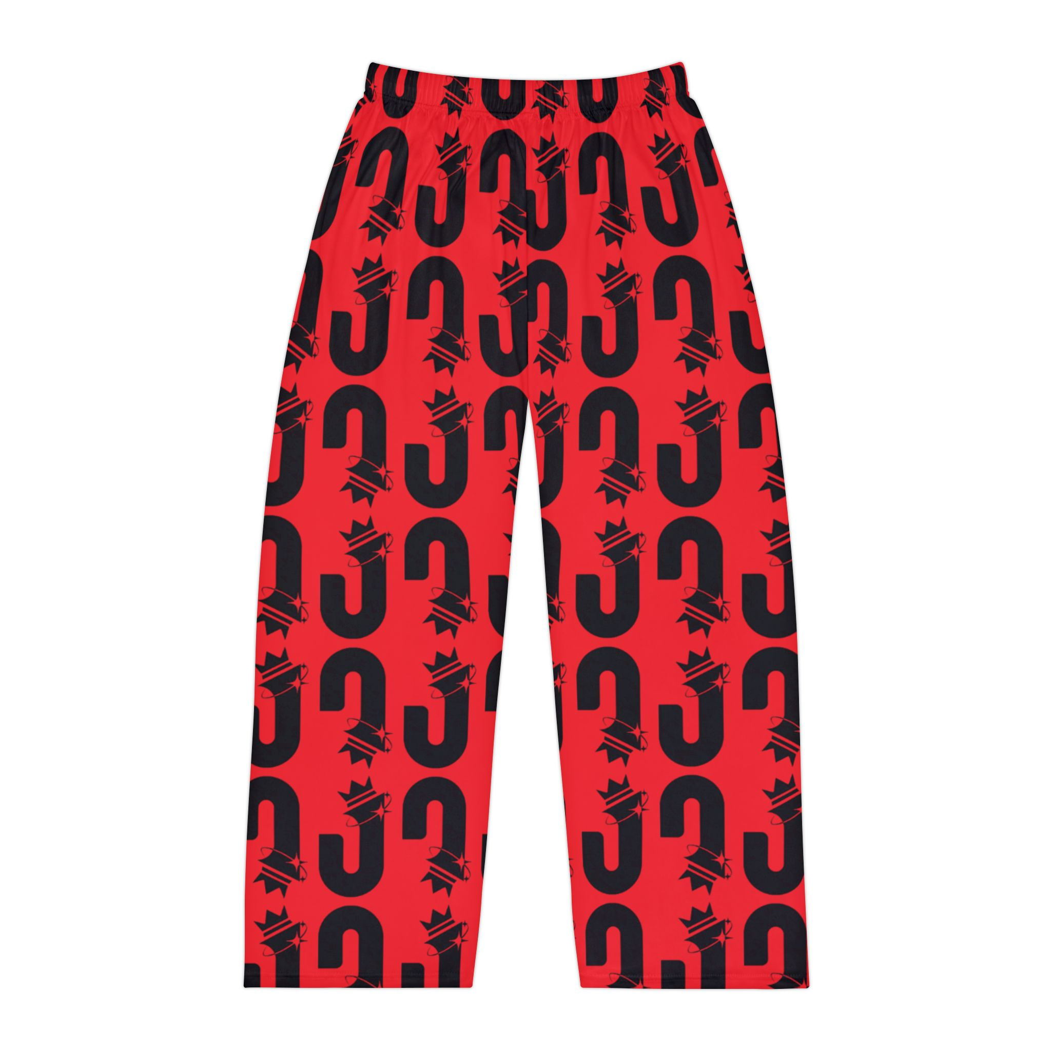 Magnet Pattern Pajama Pants — Red & Black Canadian Maple Lounge Pants