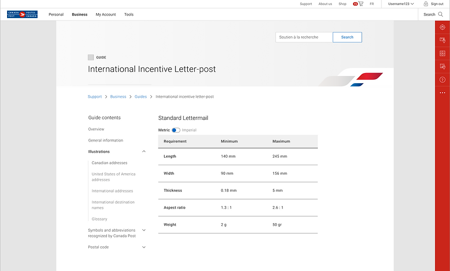 3 column table with a unit toggle on desktop