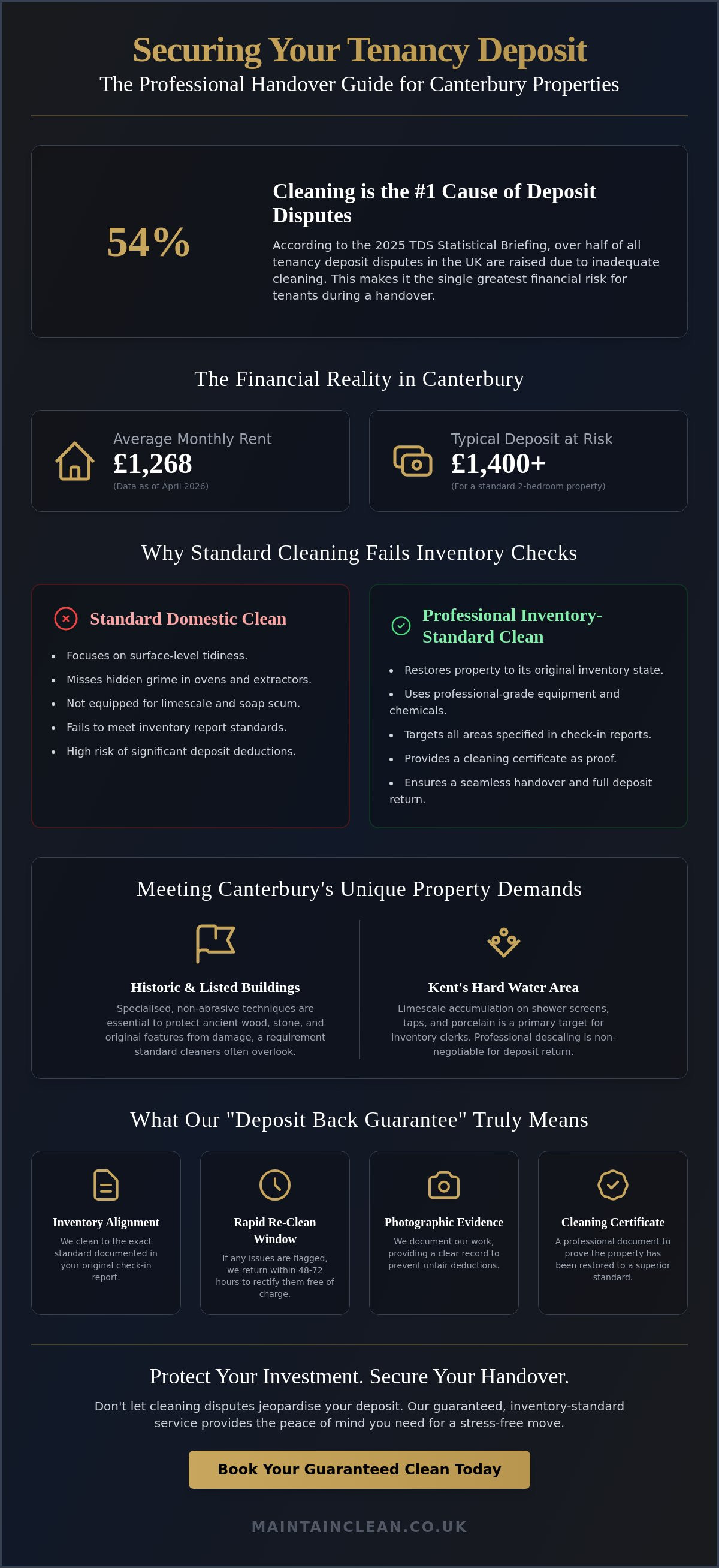 Guaranteed deposit back cleaning Canterbury