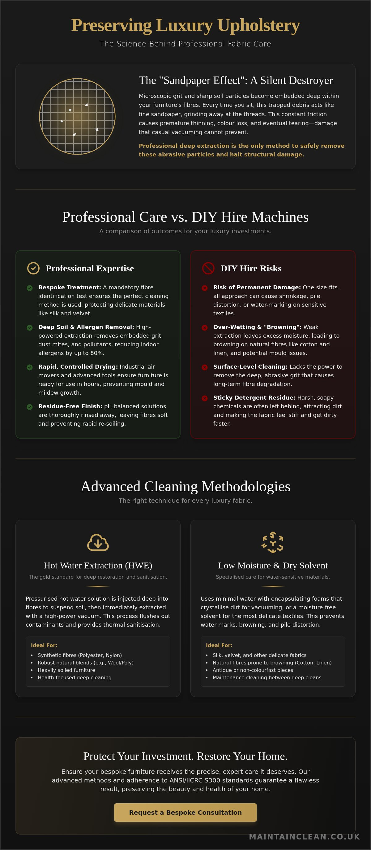 Professional upholstery cleaning