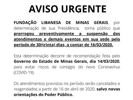 AVISO URGENTE