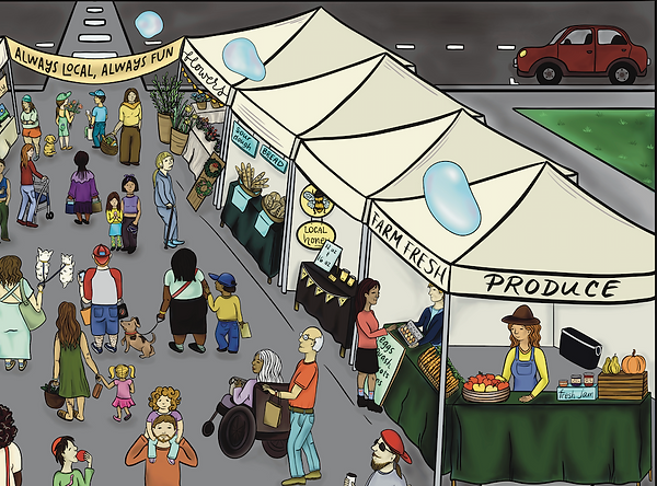 Illustration of a market