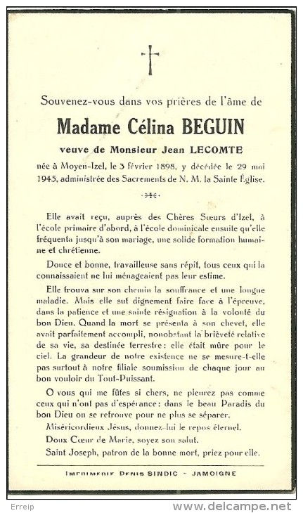 Célina BEGUIN épouse Jean LECOMTE