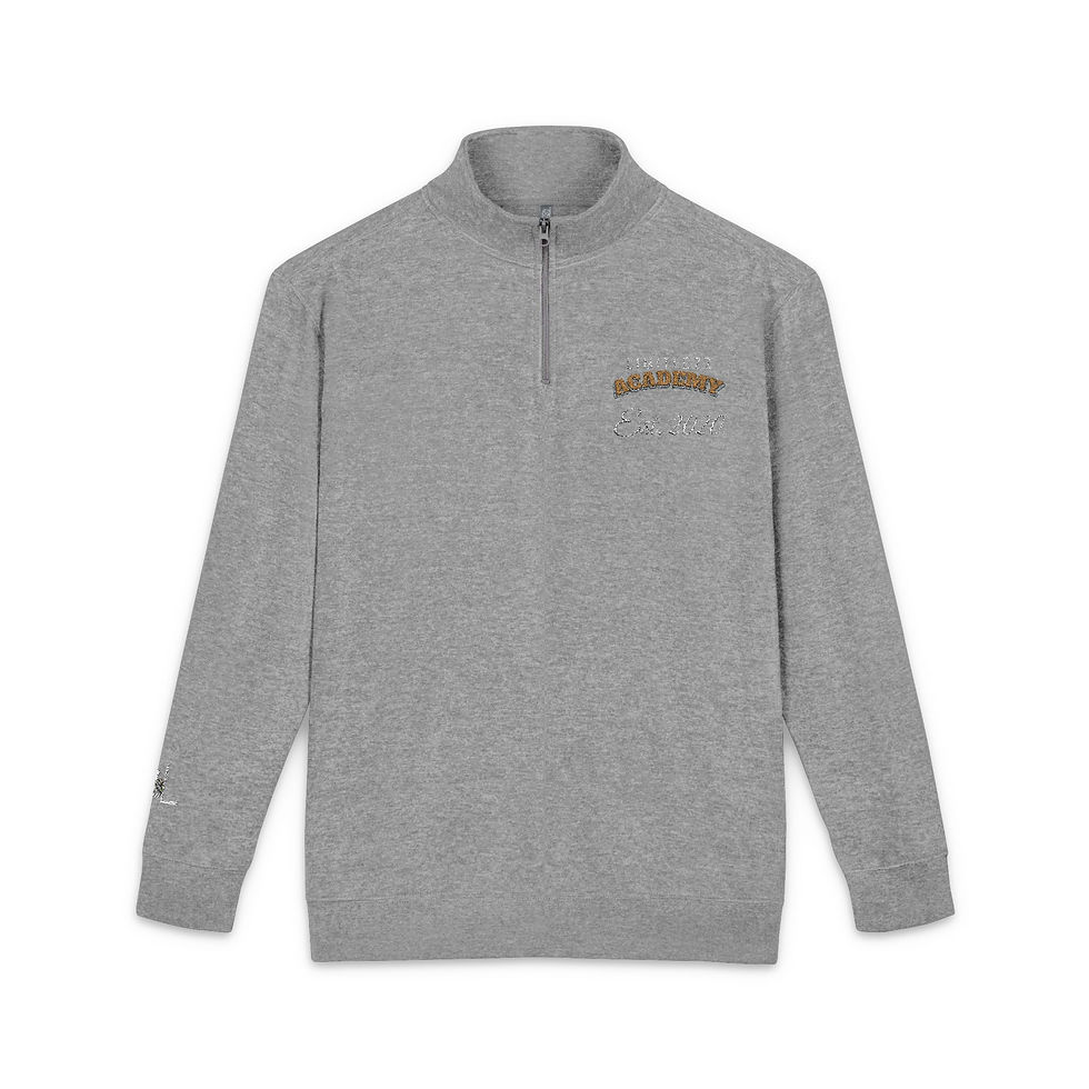Thumbnail: UNISEX LIMITLEZZ ACADEMY, Embroidered Mock Neck Zip Pullover