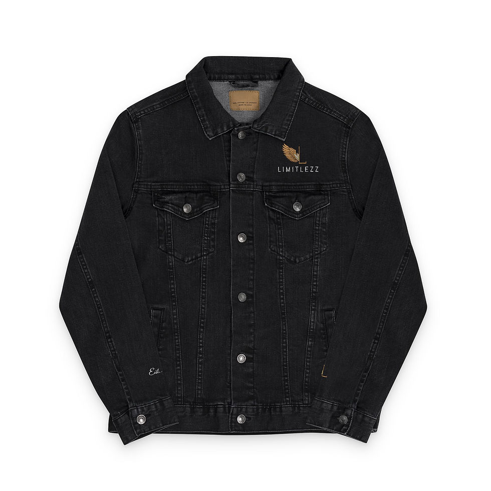 Thumbnail: UNISEX LOGO/SLOGAN, Embroidered Denim Jacket