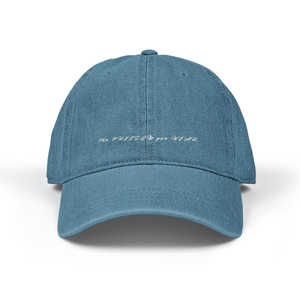 Thumbnail: UNISEX SLOGAN, Embroidered Denim Cap