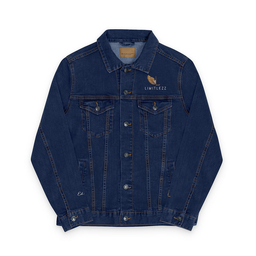 Thumbnail: UNISEX LOGO/SLOGAN, Embroidered Denim Jacket