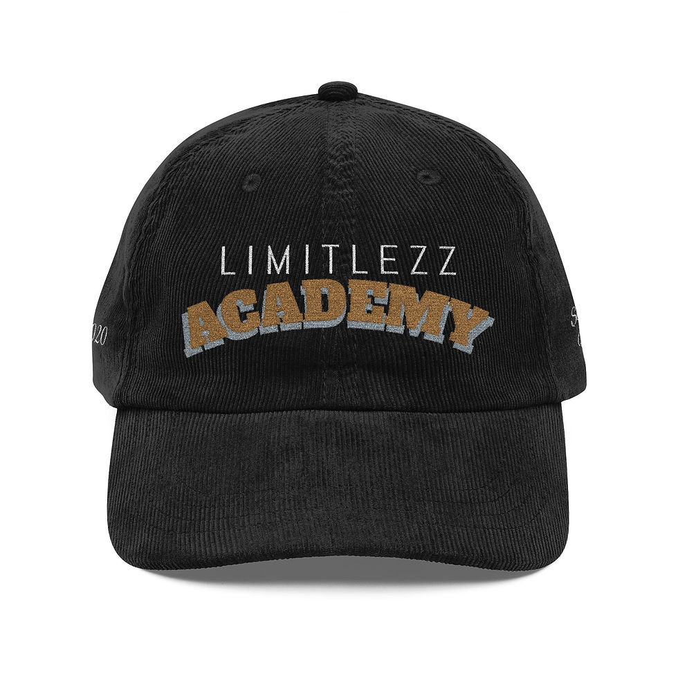Thumbnail: UNISEX LIMITLEZZ ACADEMY, Embroidered Corduroy Cap