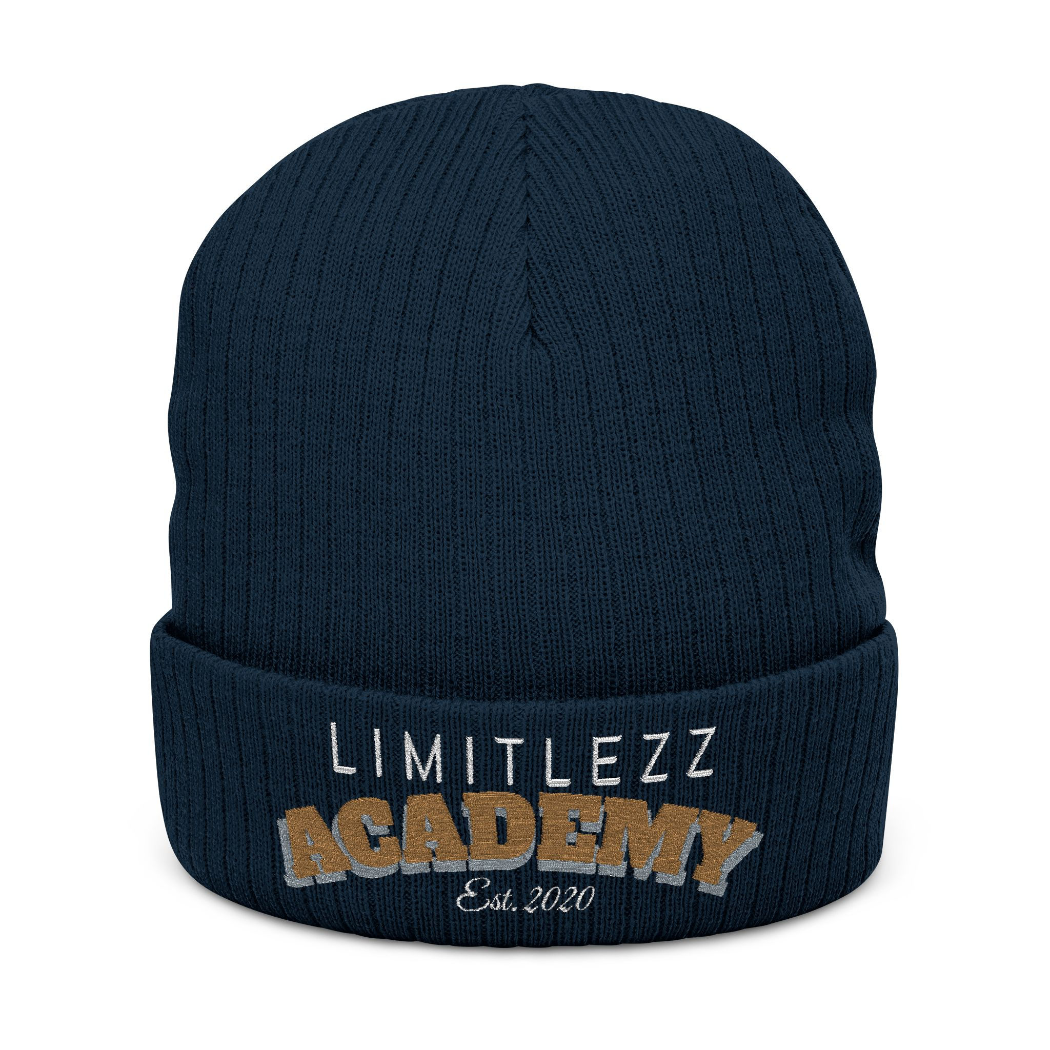 UNISEX LIMITLEZZ ACADEMY, Embroidered Ribbed Knit Beanie