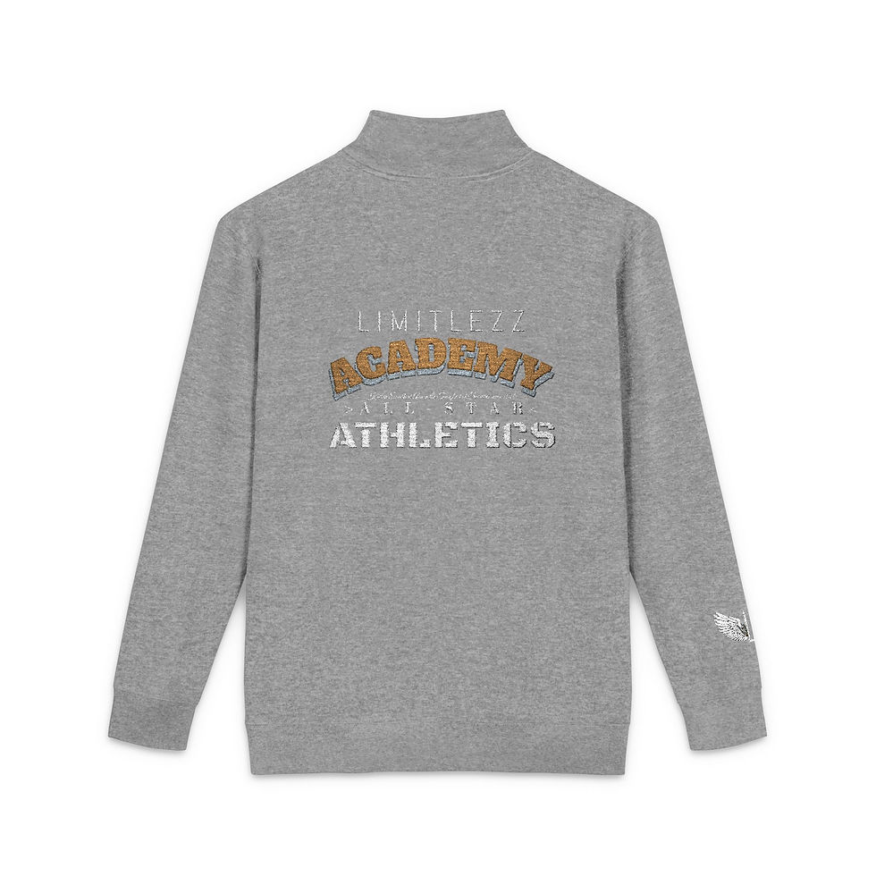 Thumbnail: UNISEX LIMITLEZZ ACADEMY, Embroidered Mock Neck Zip Pullover