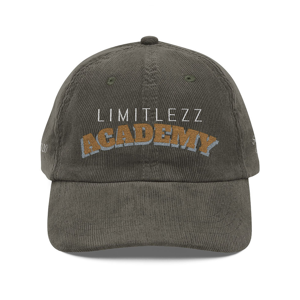 Thumbnail: UNISEX LIMITLEZZ ACADEMY, Embroidered Corduroy Cap