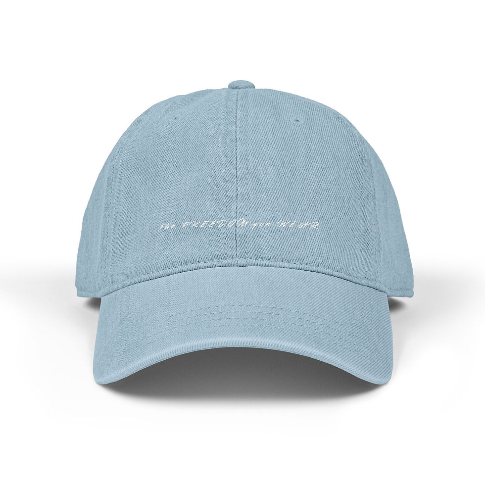 Thumbnail: UNISEX SLOGAN, Embroidered Denim Cap
