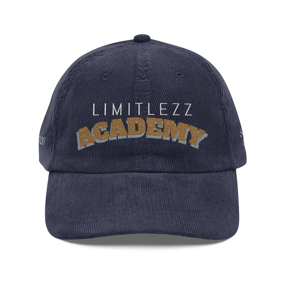 Thumbnail: UNISEX LIMITLEZZ ACADEMY, Embroidered Corduroy Cap