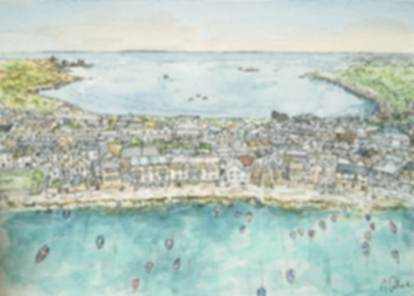 Hugh Town, St Mary's - From Above - Art Print