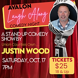Laugh Along Comedy Series presents…
Justin Wood
Saturday, October 17, 2026 @ 7pm
Comedian and actor Justin Wood will return to Union County on Saturday, October 17th for a special night of stand up comedy at The Avalon Theatre in Marysville. The performance marks Wood’s first show in Union County since 2017.
Still proudly referring to himself as “Unionville Center for Life” while living in Santa Monica,
California, the Fairbanks High School alumni has built a career as a comedian, actor, and
Army veteran. Although acting has become an exciting new chapter, stand up comedy has
always been the core of Wood’s entertainment journey.
An admitted class clown who unfortunately discovered he loved making people laugh at far
too young of an age, Wood would also like to offer a sincere apology to any teacher or
Fairbanks alumni who ever had to share a classroom with him.
The hometown show comes after a successful month for Wood’s acting career. Last month,
he appeared in both the Taye Diggs thriller ”Stepfather” and the independent feature film
“Angeleno”. “Stepfather” delivered record breaking debut numbers on Tubi, becoming the
most streamed movie across all platforms during its opening weekend and the third most
streamed movie across all platforms during its opening week. The film also marked Wood’s
dramatic acting debut.
“Angeleno” went on to receive an Honorable Mention at the Dances With Films Festival in
Hollywood, where Wood showcased his comedic improv skills in a supporting role, giving
audiences a look at the range he hopes to continue bringing to both comedy and acting.
After serving a 15 month tour in Iraq with the United States Army, Wood began performing
stand up comedy at open mics at the Columbus Funny Bone before moving to Los Angeles in
2011. Since then, he has opened for Bill Burr at the historic Hollywood American Legion
Theater and the late Louie Anderson at the Golden Nugget in Las Vegas. Following his
military service, he has also performed for service members through USO and Armed Forces
Entertainment shows.
After stepping away from comedy to focus on his mental health, Wood returned to the stage
in 2026 and continues to openly discuss anxiety through both comedy and public
appearances.
Tickets: $25.00