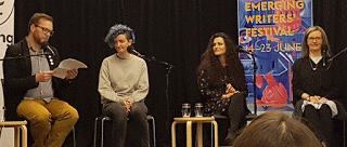 The Hows and Whys panel. From left: Michael Earp, Alison Evans, Demet Divaroren and Fiona Wood.