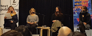 The Sex and Death inin YA panel. From left: Lili Wilkinson, Nicole Hayes, Vikki Wakefield and Erin Farrow.