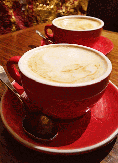 The writing meet-up started, as normal, with coffee. The first of many!