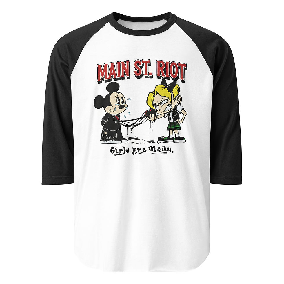 Girls are mean 3/4 sleeve raglan shirt