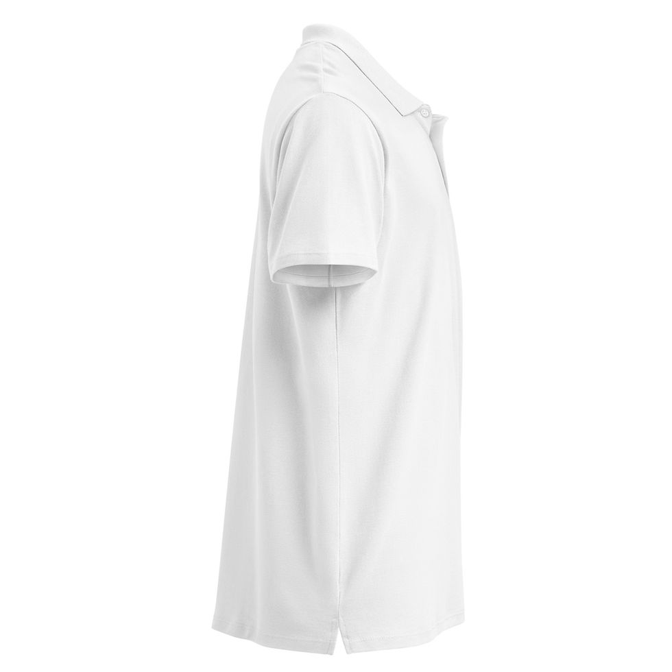 Thumbnail: White polo shirt displayed in a side view on a white background.