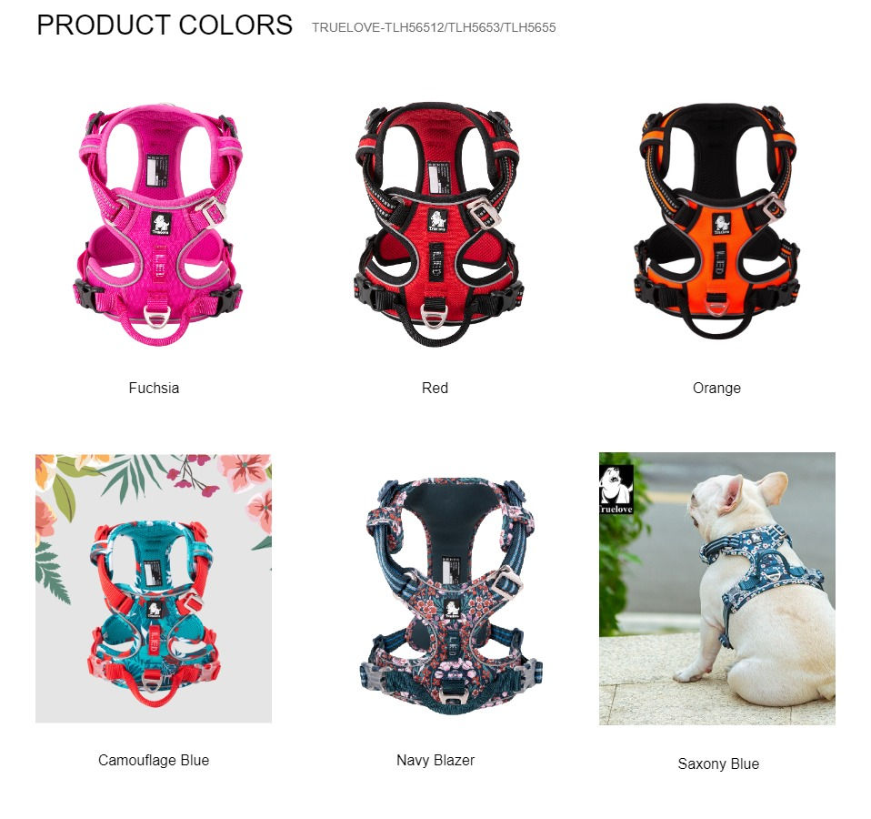Thumbnail: Truelove Pet Harness Small Medium Large Split Dog Fashion Outdoor Dropshipping